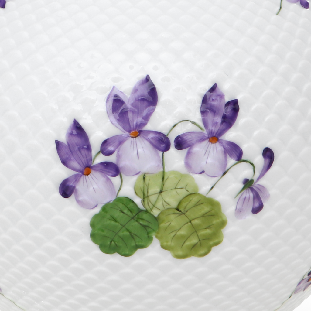 Teáskanna, hurokfogóval, VH relieffel