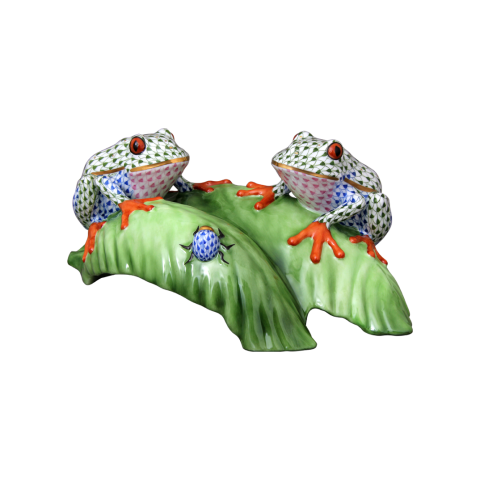 Tree Frogs on Leaf