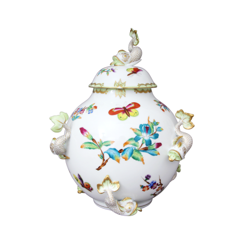 Vase, dolphin knob