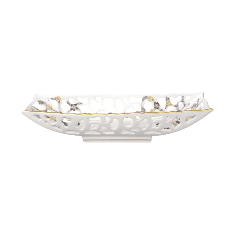 Fancy dish, oblong w. full VBO piercing,